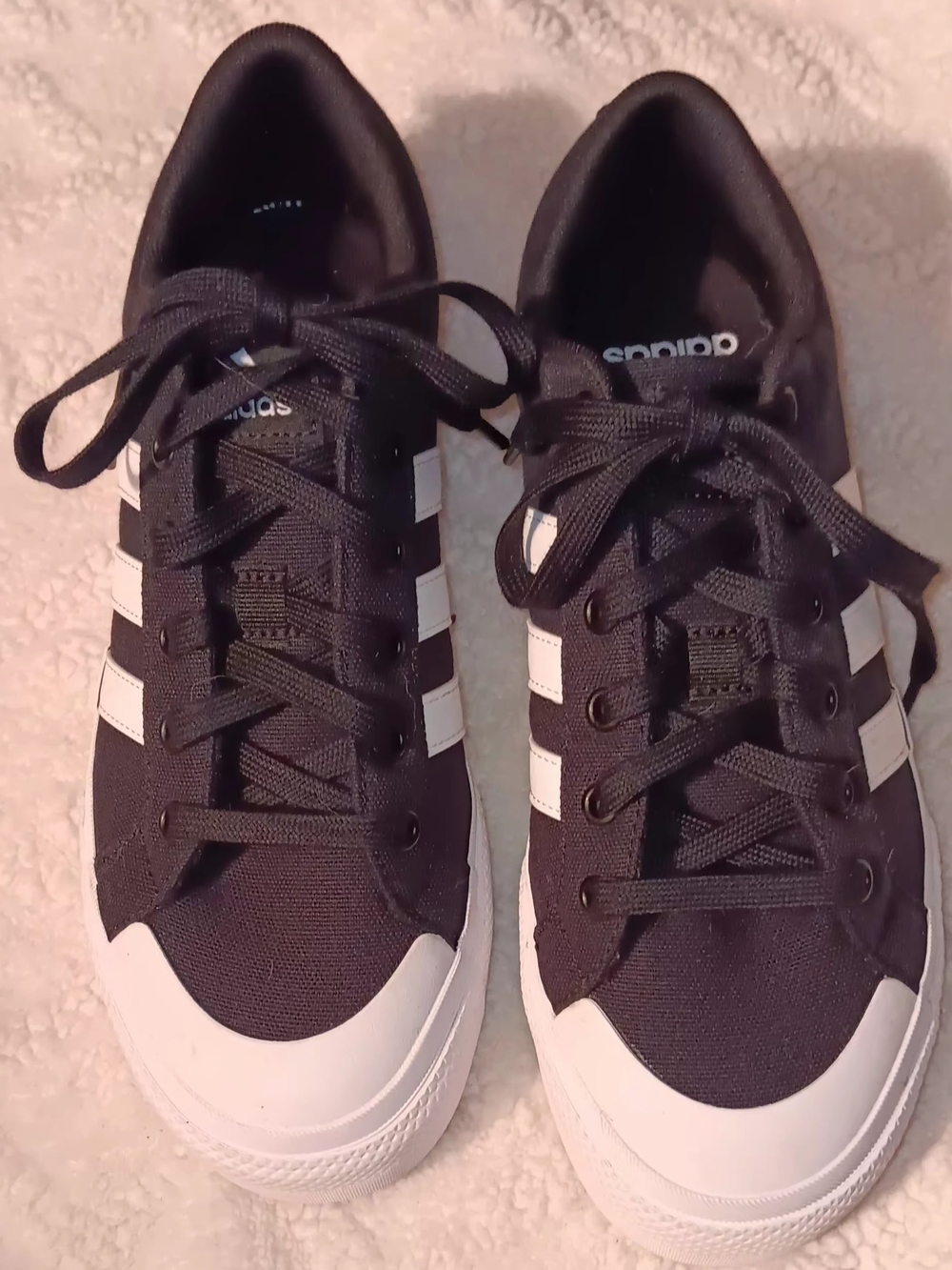 adidas Black and White Platform Sneakers 9